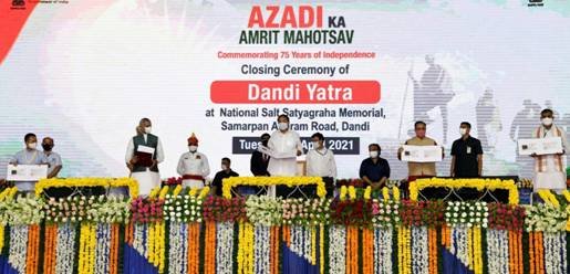 25-day long ceremonial ‘Dandi March’ as part of ‘Aazadi ka Amrit Mahotsav’ concludes on a colourful note